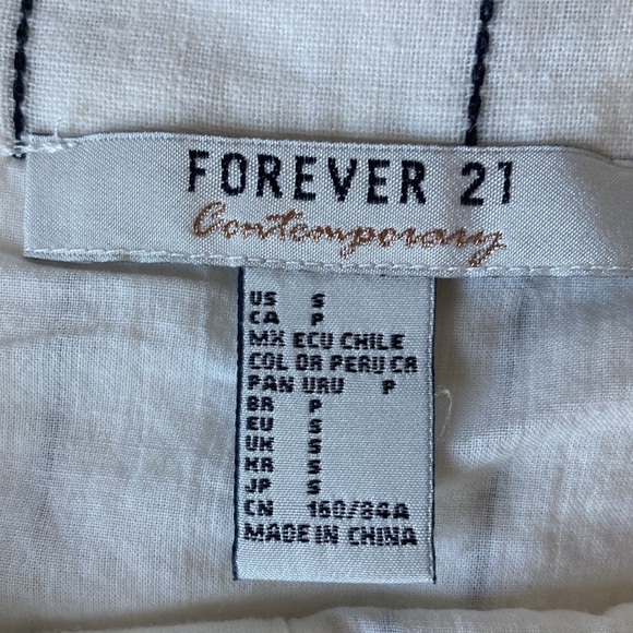 Forever 21 Sheath White striped Dress Size Small - Picture 8 of 9